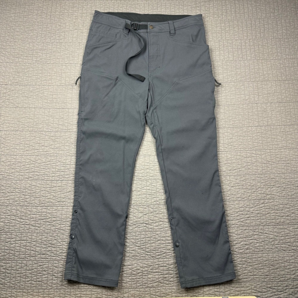 Slumberjack Pants Men 34x30 (34x29) Gray Roll Up Nylon Stretch Outdoors Gorpcore